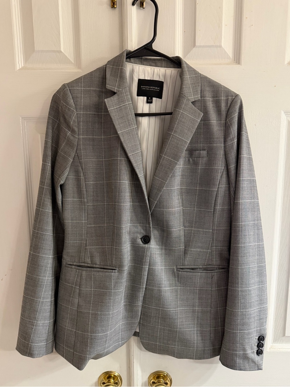 Banana Republic Long and Lean Plaid Blazer